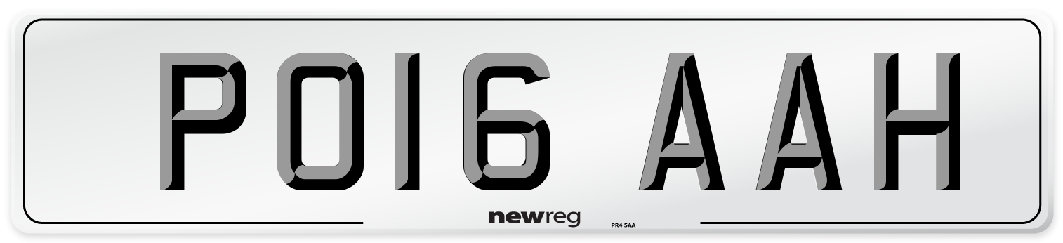 PO16 AAH Number Plate from New Reg